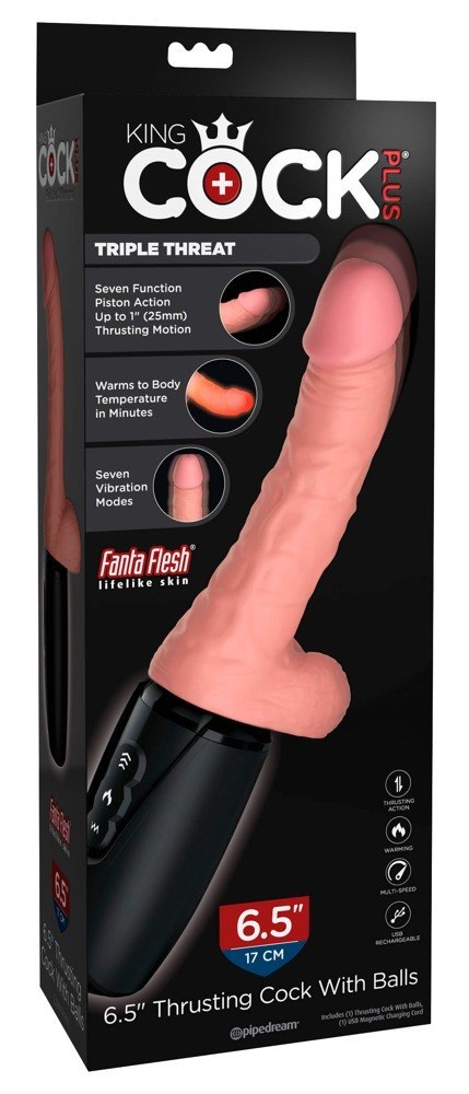 Wibrator Grzejący KCP 6.5 Thrusting Cock with Ba Wibrator Grzejący KCP 6.5 Thrusting Cock with Ba