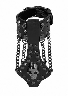 Ouch! Skulls and Bones - Bracelet with Skulls and Chains - Black