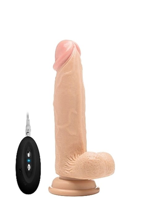 Vibrating Realistic Cock - 8" - With Scrotum - Skin