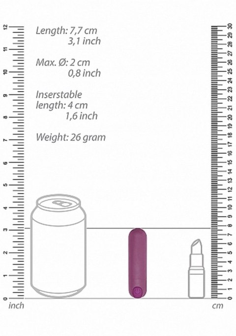 10 Speed Rechargeable Bullet - Purple 10 Speed Rechargeable Bullet - Purple