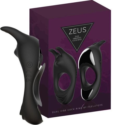 FeelzToys - Zeus Dual Vibe Cockring Zwart