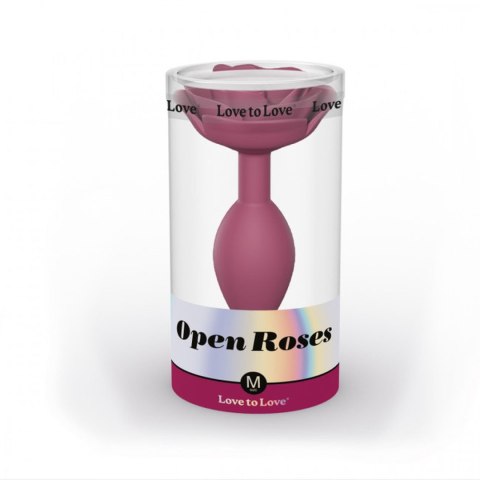 Korek analny open roses m size - plum star