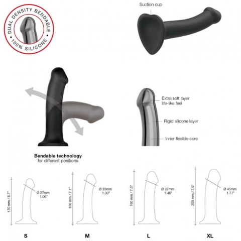 Gładkie czarne dildo miękkie z przyssawką 18 cm Gładkie czarne dildo miękkie z przyssawką 18 cm
