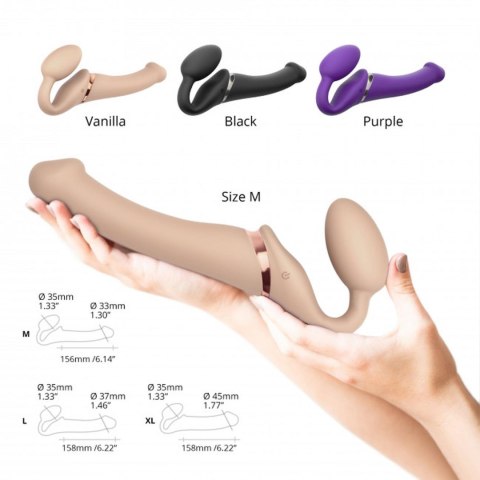 Jasne dildo z podwójną stymulacją i wibracjami Jasne dildo z podwójną stymulacją i wibracjami