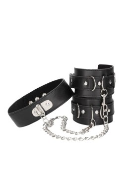 Bonded Leather Collar With Hand Cuffs