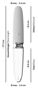 Wibrator podwójny dwustronny szklany masażer 17cm