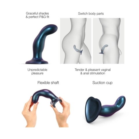 DILDO PLUG SNAKY BLEU METALLIC - M DILDO PLUG SNAKY BLEU METALLIC - M