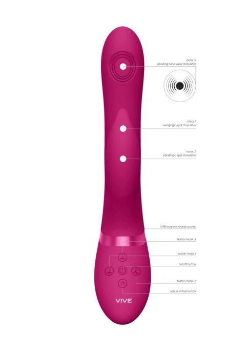 Wibrator króliczek masażer pulsacje 22cm 10trybów Wibrator króliczek masażer pulsacje 22cm 10trybów