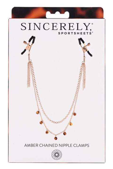 SPORTSHEETS AMBER CHAINED NIPPLE CLAMPS SPORTSHEETS AMBER CHAINED NIPPLE CLAMPS