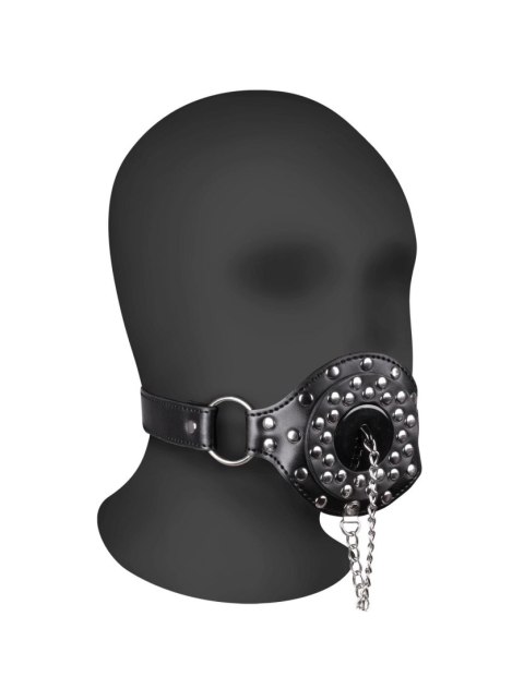 SKÓRZANY CZARNY KNEBEL Z CWIEKAMI I OTWOREM Z ZATYCZKĄ BDSM OSTRY SEX SKÓRZANY CZARNY KNEBEL Z CWIEKAMI I OTWOREM Z ZATYCZKĄ BDSM OSTRY SEX