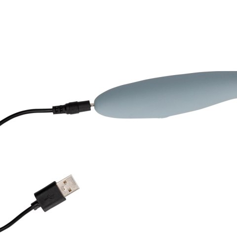 Wibrator damski gładki stymulacja punktu G miękki silikon szary 18 cm Wibrator damski gładki stymulacja punktu G miękki silikon szary 18 cm