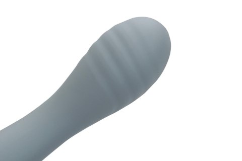Wibrator damski gładki stymulacja punktu G miękki silikon szary 18 cm Wibrator damski gładki stymulacja punktu G miękki silikon szary 18 cm