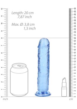 Żelowe niebieskie dildo z przyssawką waginalne i analne 20 cm