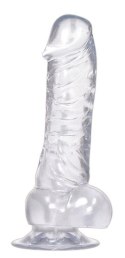 Realistyczne przezroczyste dildo przyssawka 18cm