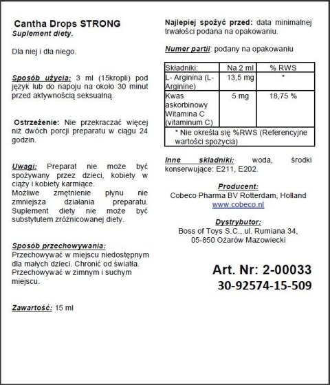 Krople podniecające na libido pożądanie unisex 15m