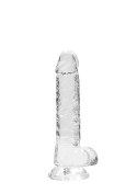 Przezroczyste dildo gumowe z prostym trzonem 19cm