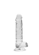 Przezroczyste dildo gumowe z prostym trzonem 19cm