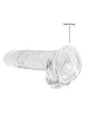 Przezroczyste dildo gumowe z prostym trzonem 19cm