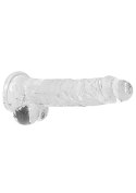 Przezroczyste dildo gumowe z prostym trzonem 21cm