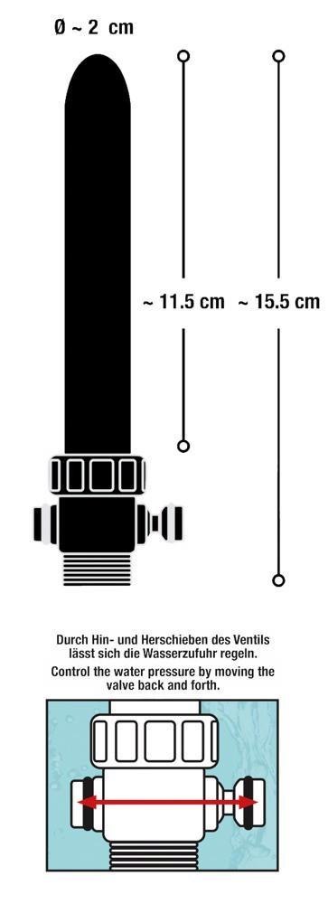 Końcówka do prysznica z dyszami srebrna 15,5 cm Końcówka do prysznica z dyszami srebrna 15,5 cm