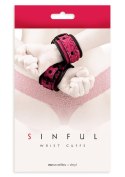 Kajdanki-SINFUL WRIST CUFFS PINK