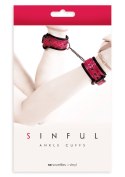 Kajdanki-sinful ankle cuffs pink