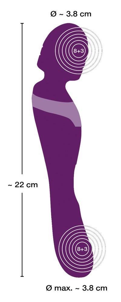 Wibrator i masażer łechtaczki 2 końce 21cm 8trybów Wibrator i masażer łechtaczki 2 końce 21cm 8trybów