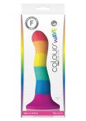 Tęczowe silikonowe dildo z mocną przyssawką 15 cm