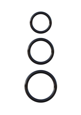 Pierścień-SILICONE 3-RING STAMINA SET BLACK