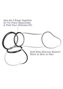 Pierścień-SILICONE 3-RING STAMINA SET BLACK