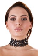 Naszyjnik obroża choker haftowany z kamykami