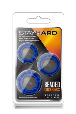 Zestaw-STAY HARD BEADED COCKRINGS BLUE