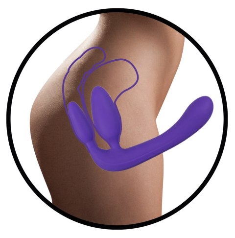 Potrójne dildo strap-on penetracja każdej dziurki Potrójne dildo strap-on penetracja każdej dziurki