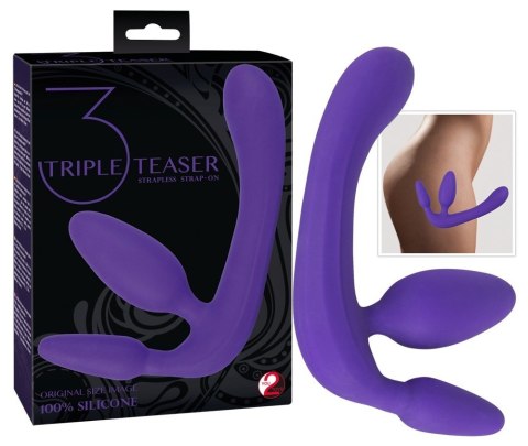 Potrójne dildo strap-on penetracja każdej dziurki Potrójne dildo strap-on penetracja każdej dziurki
