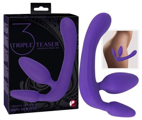 Potrójne dildo strap-on penetracja każdej dziurki Potrójne dildo strap-on penetracja każdej dziurki